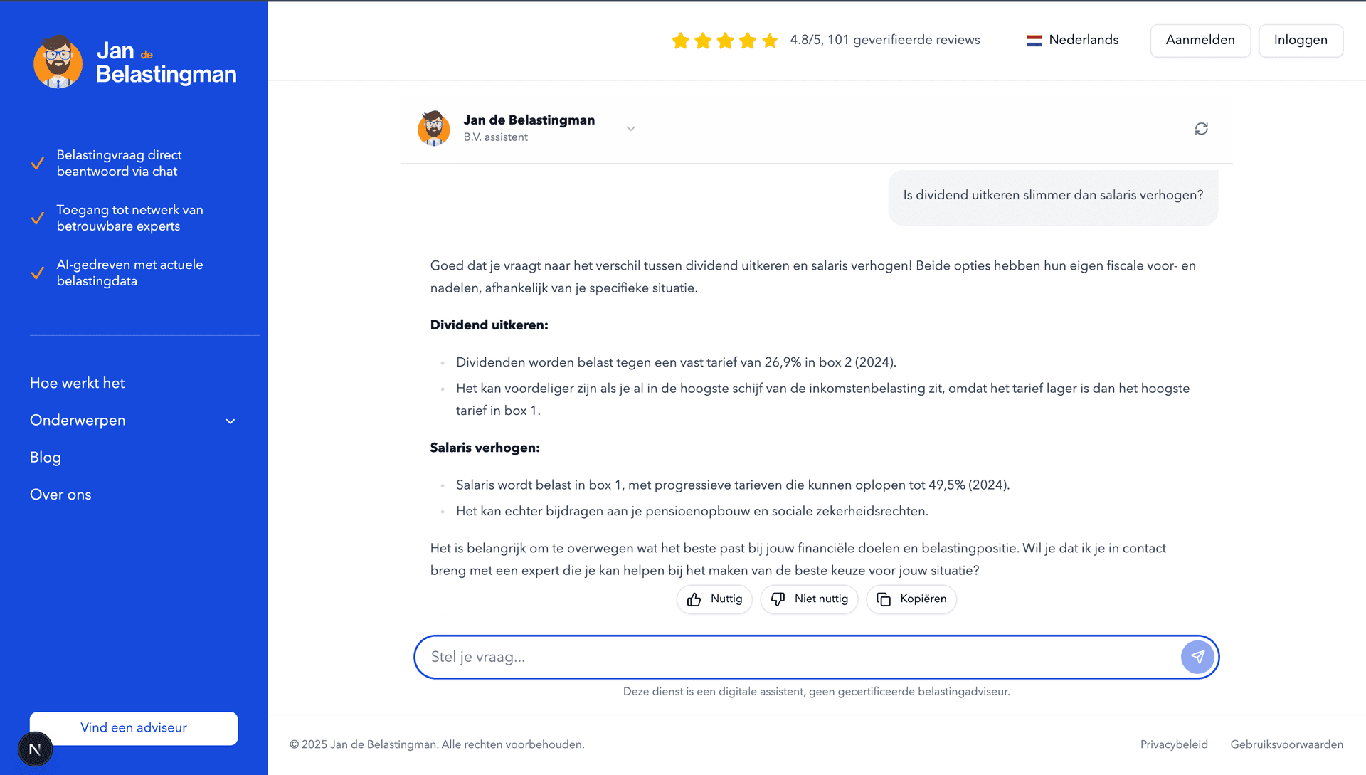 Chat Interface Preview BV